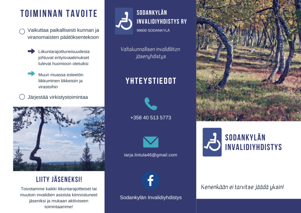 Sodankylän invalidiyhdistys taittoesite